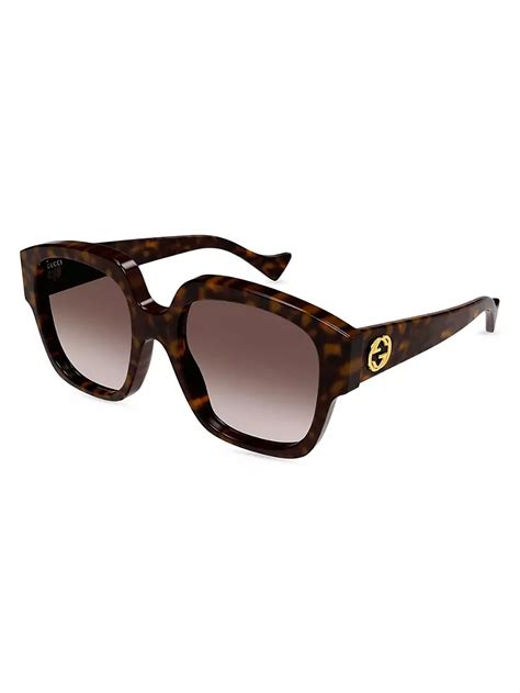 gucci monogram gg brown leather sunglasses case|gucci 55mm square sunglasses.